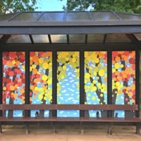 Bus stop public art painting front view